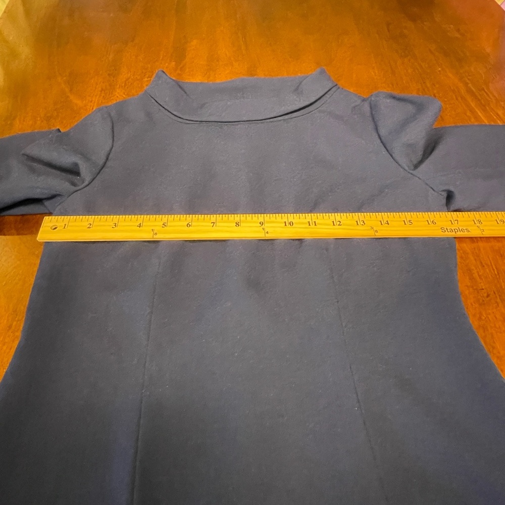 Vintage Talbots Petite 4P Wool Wide Mock Neck Navy Suit 21” Skirt Like New 🇺🇸 - Picture 15 of 16